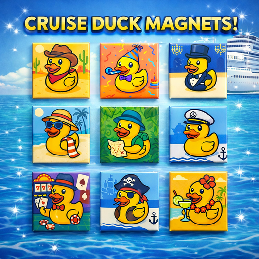 Cruise Duck Magnets – 9 Pack | Fun Cruise Souvenir & Cabin Door Decor